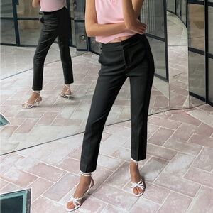 Black Zara Women Jogger Waist Trousers